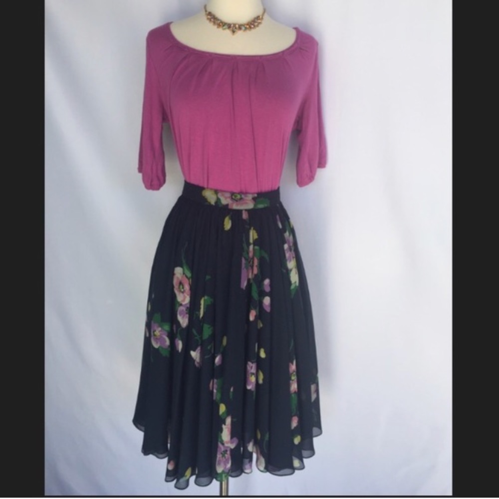 Ralph Lauren Pleated Floral Skirt
