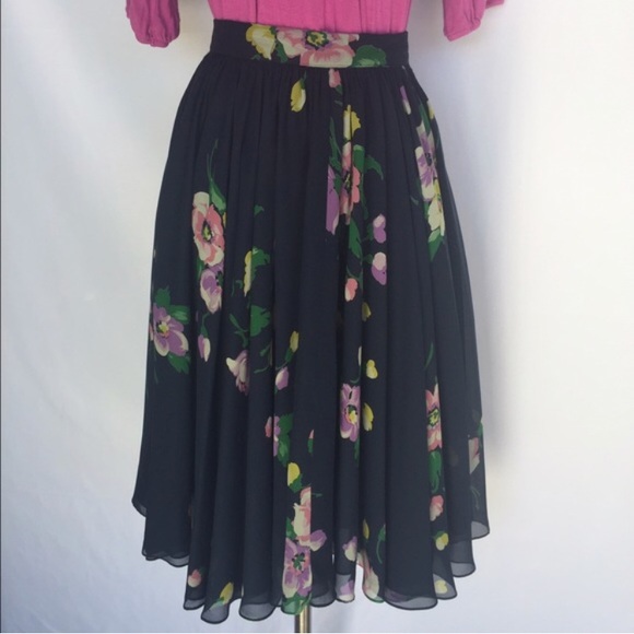 Ralph Lauren Pleated Floral Skirt - Picture 2 of 2