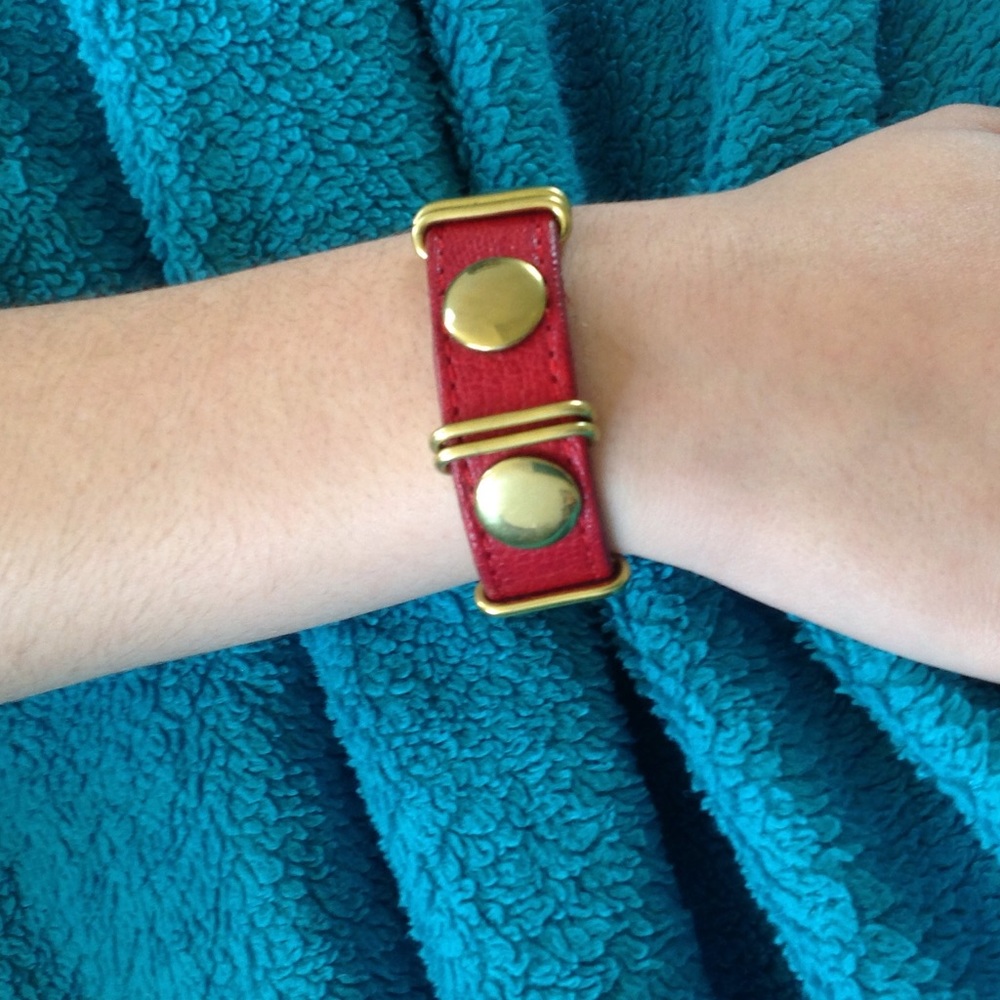 Rebecca Minkoff Red Leather cuff bracelet - Picture 4 of 6