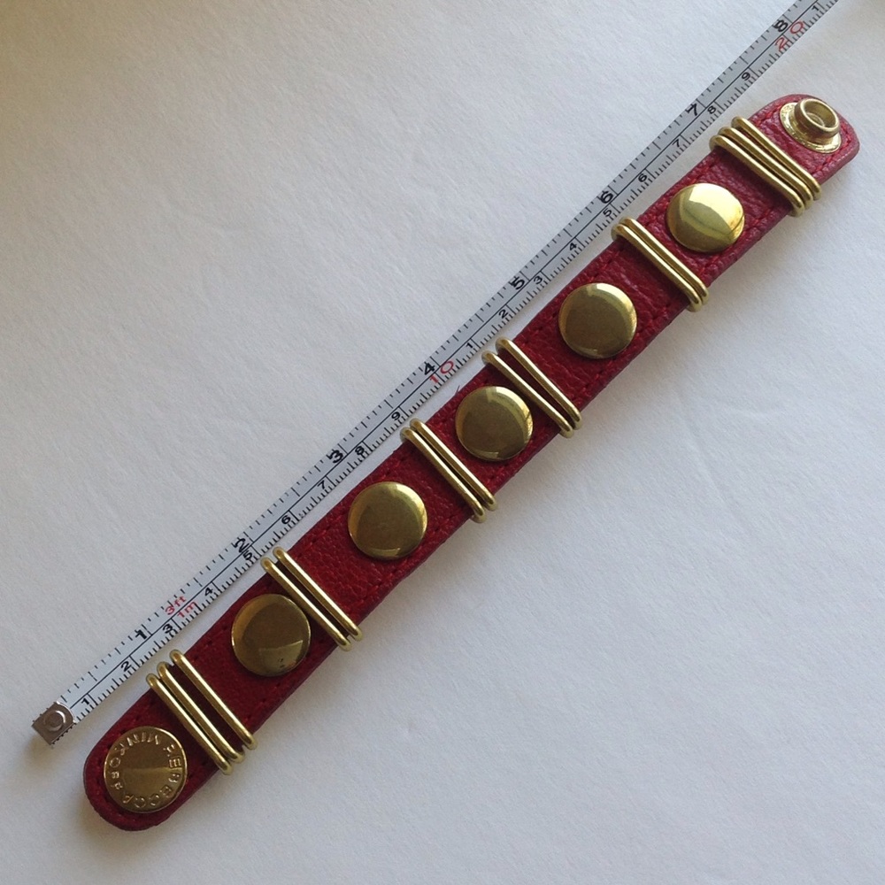 Rebecca Minkoff Red Leather cuff bracelet - Picture 6 of 6