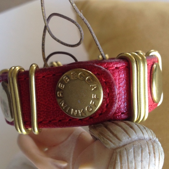 Rebecca Minkoff Red Leather cuff bracelet - Picture 3 of 6