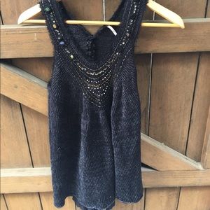 Free People knit beaded collar sweater