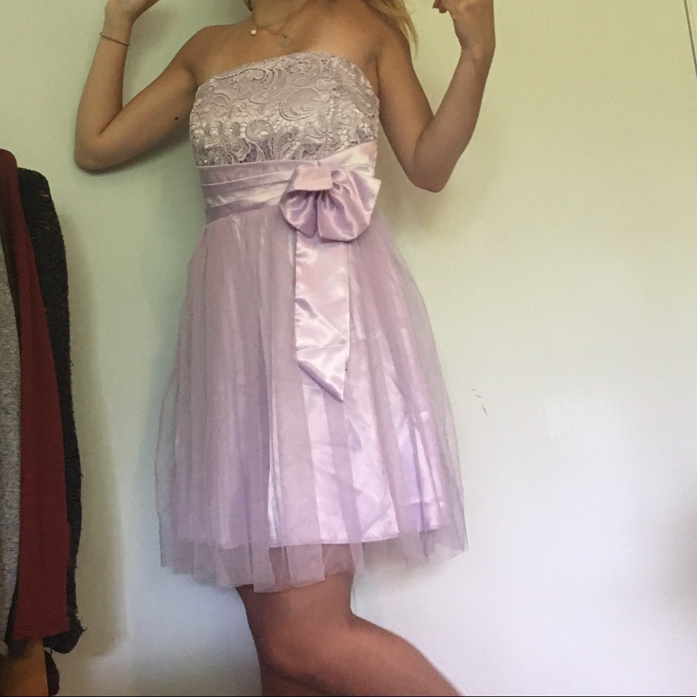 purple strapless fairy dress !!