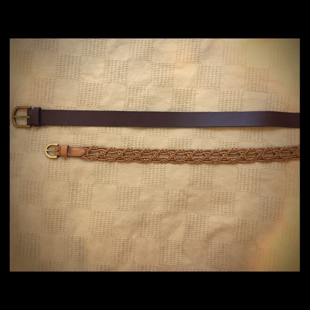 NWOT🎉Fossil Leather Belt Set