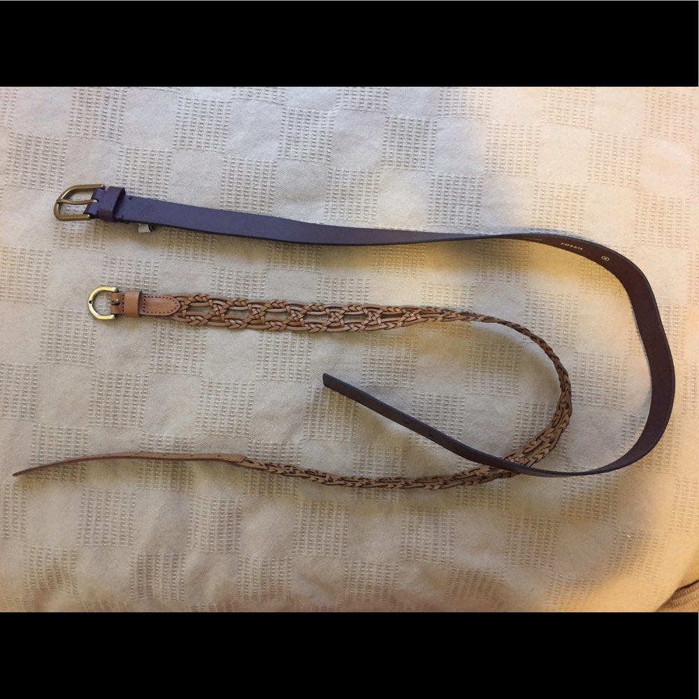 NWOT🎉Fossil Leather Belt Set - Picture 2 of 3