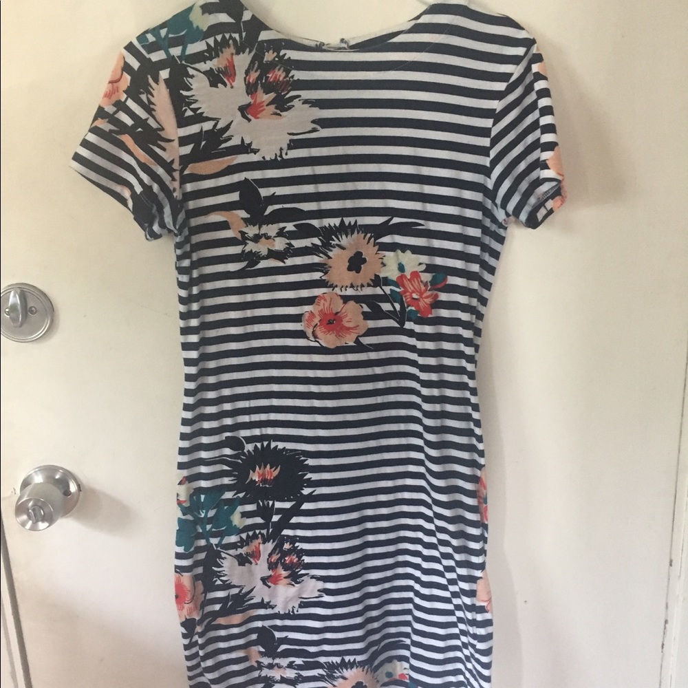 French connection floral striped mini dress