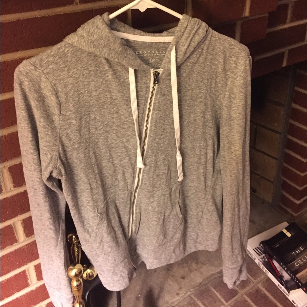 Grey zip up hoodie