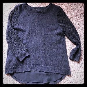 Crochet sleeve sweater blouse