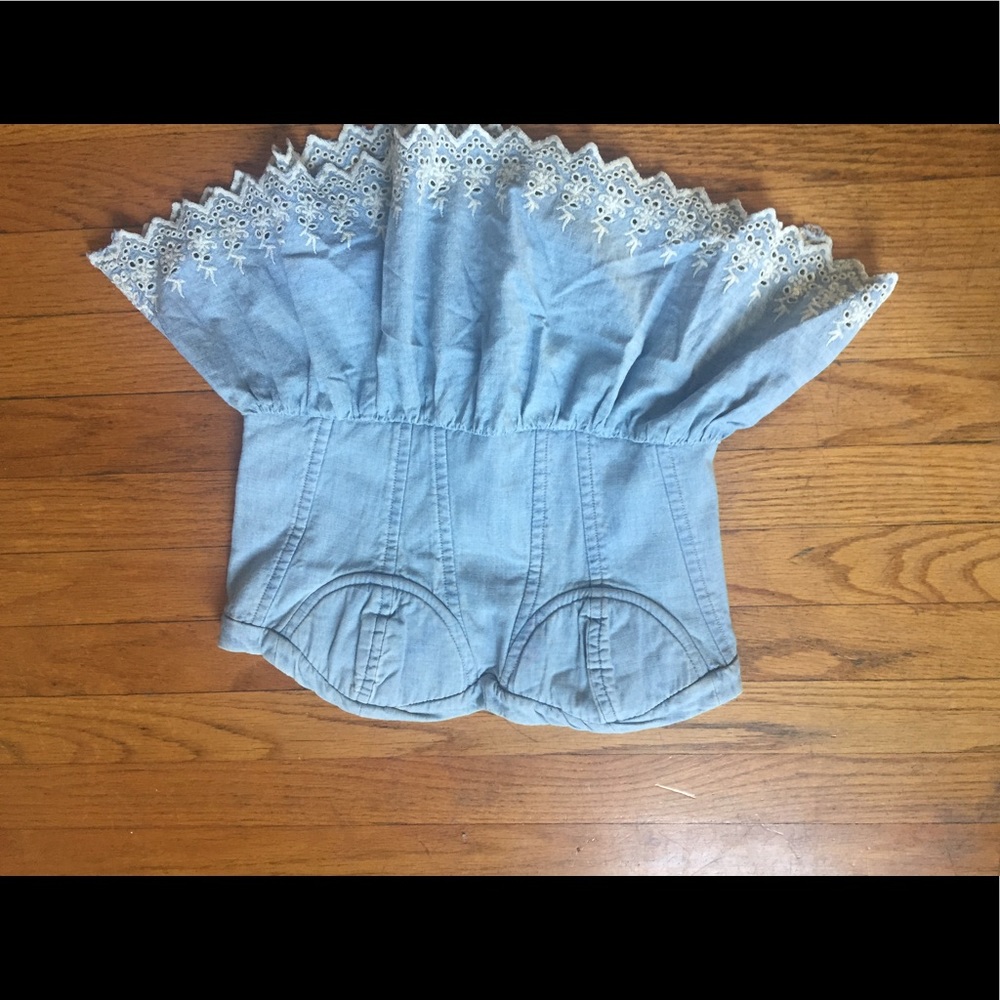 Denim and supply strapless peplum top