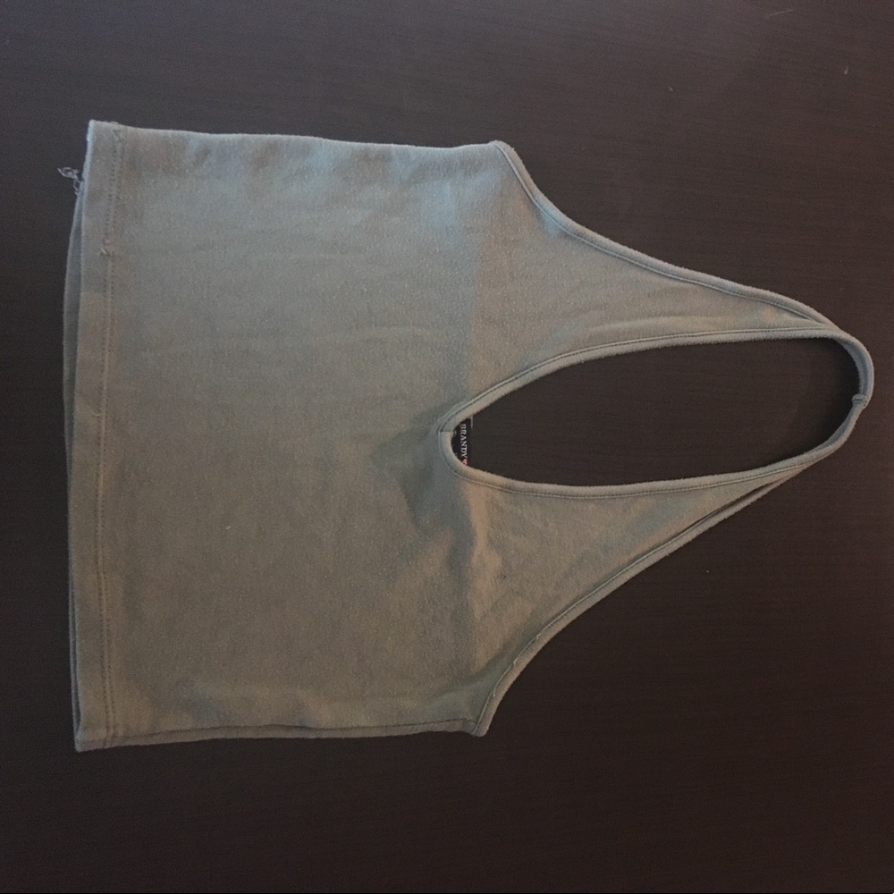 Green halter crop top