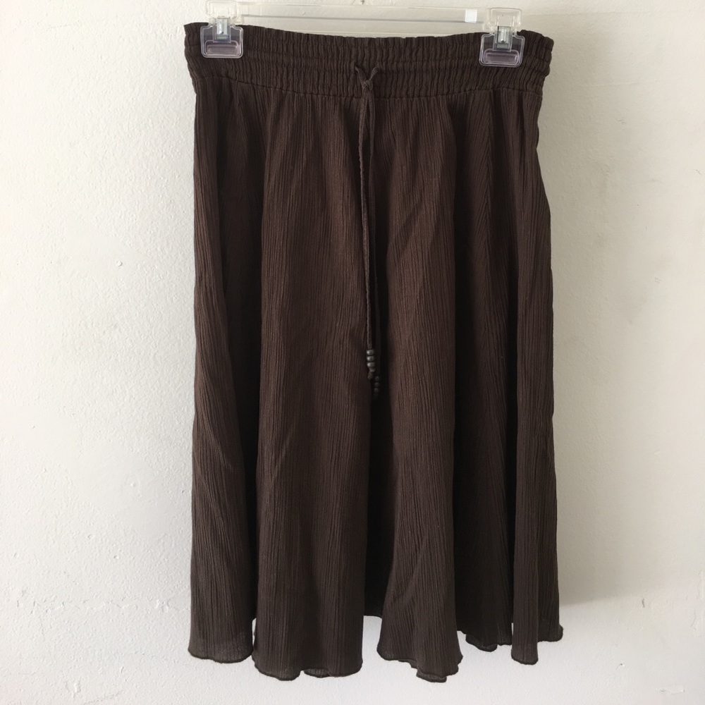 Ann Taylor LOFT brown textured flow skirt