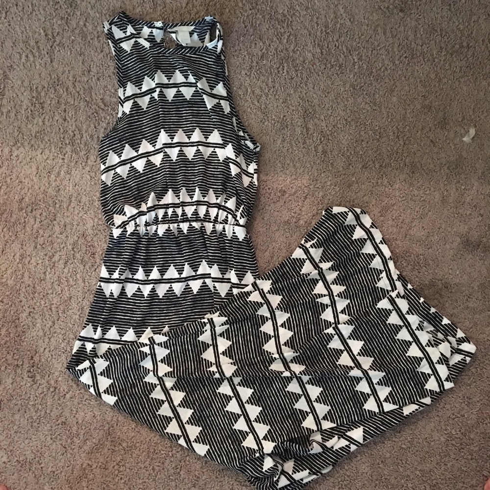 Black and white patterned maxi dress