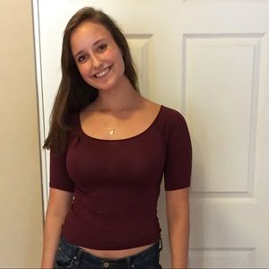 Nordstrom Frenchi purple 3/4 length top