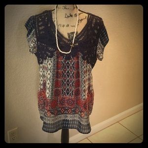 Daniel Rain Short Sleeve with camisole blouse L