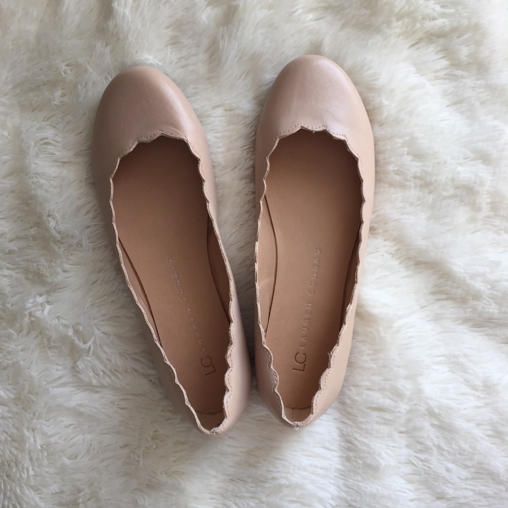 LC Lauren Conrad Scalloped Blush Flats