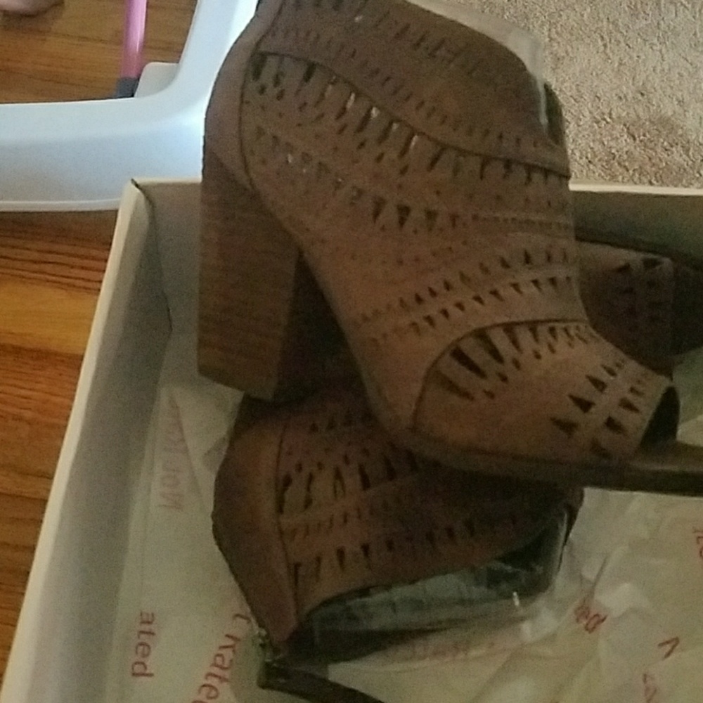 Peep toe booties