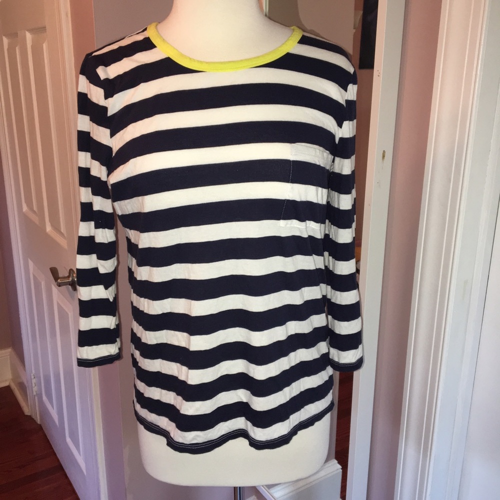 3/4 sleeve stripped top