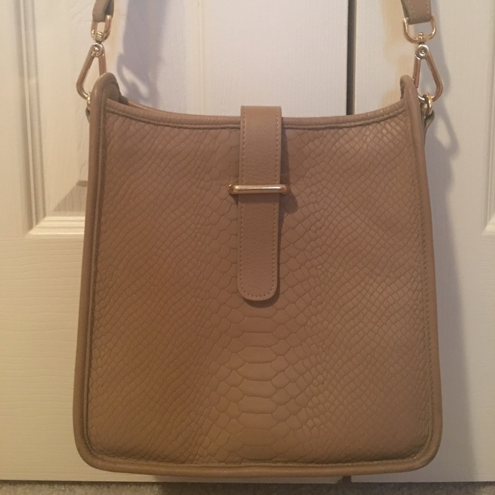 GiGi New York Elle Sand Python Crossbody Bag