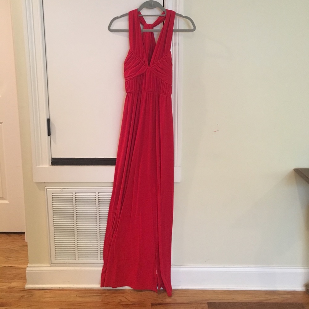 Red maxi dress