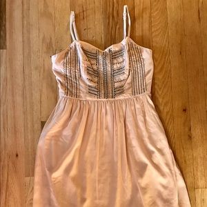 AEO Bohemian Beaded Pink Dress With Cutout