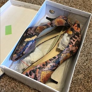 Colorful kitten heels