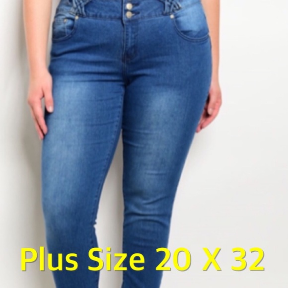 NEW Distressed Denim Jeans Plus Size 20x32 (20) - Picture 4 of 6