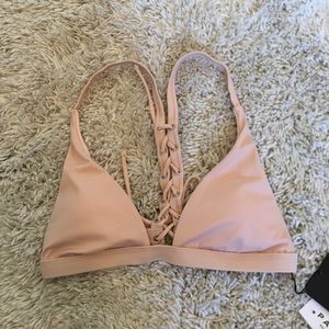 SUBMIT ANY OFFER LA Hearts lace up bikini top