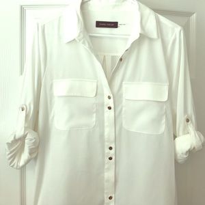 New Ivanka Trump White Button-down Blouse