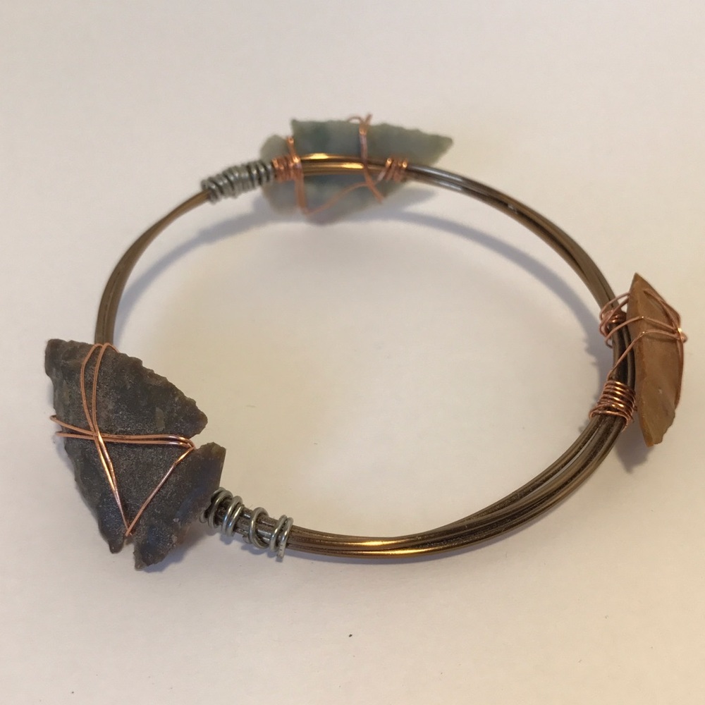 Triple arrowhead bracelet handmade