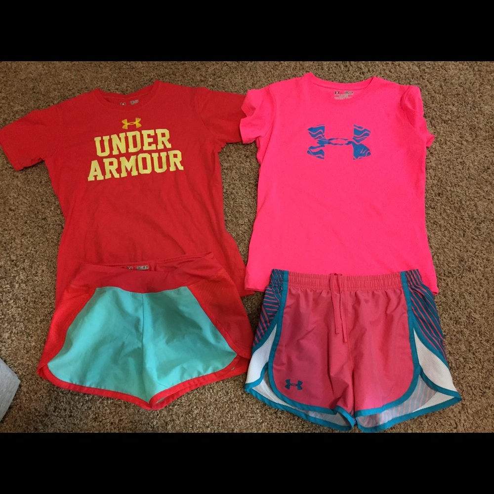 Bundle of girls Under Armour shorts/tees