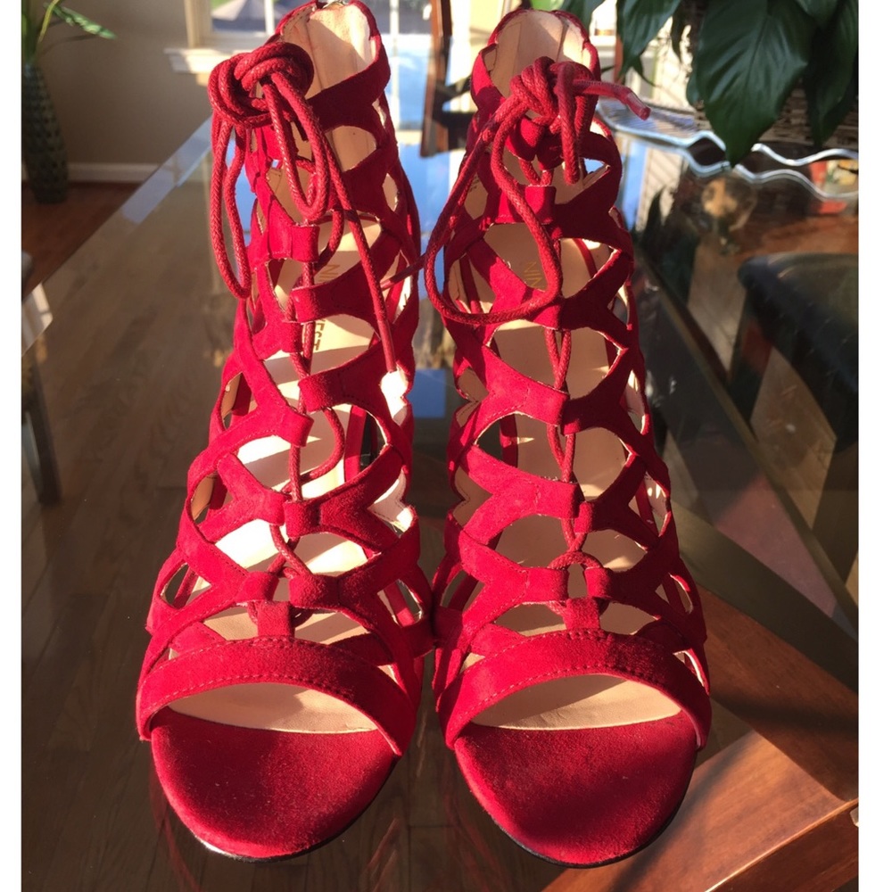 Nine West Authority Lace-Up Suede Sandal