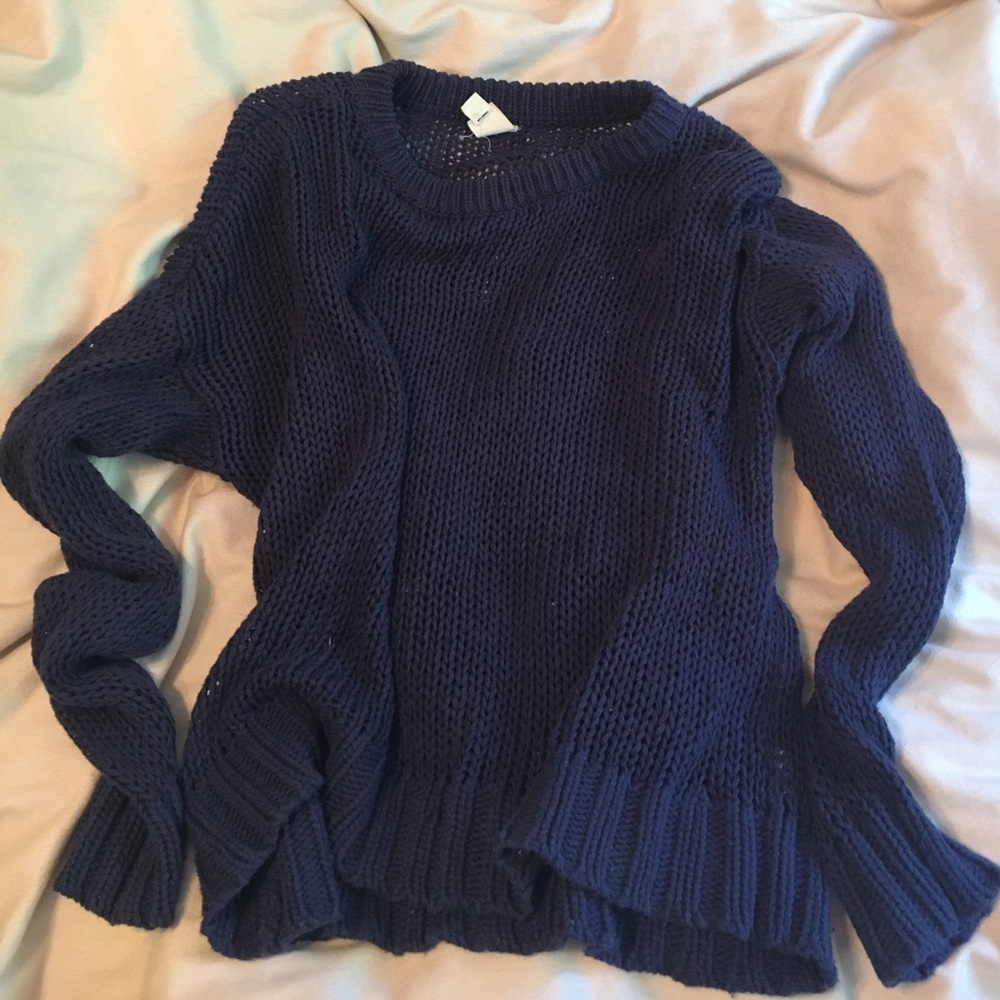Knit dark blue sweater