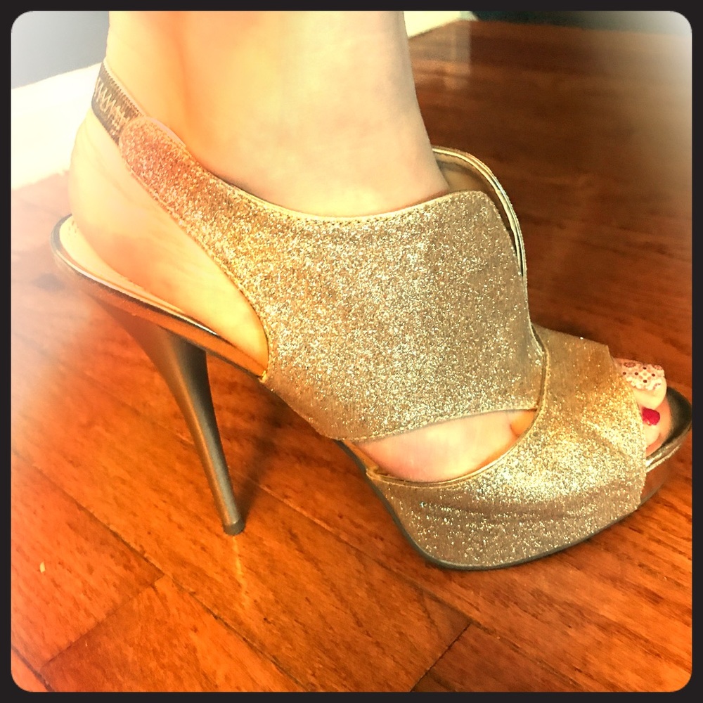 Gold Sparkle Heels
