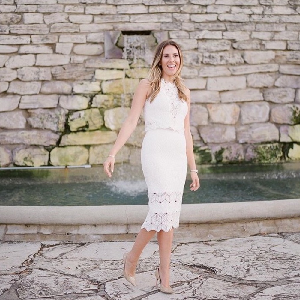 Gorgeous Rebecca Taylor White Skirt and Top Set