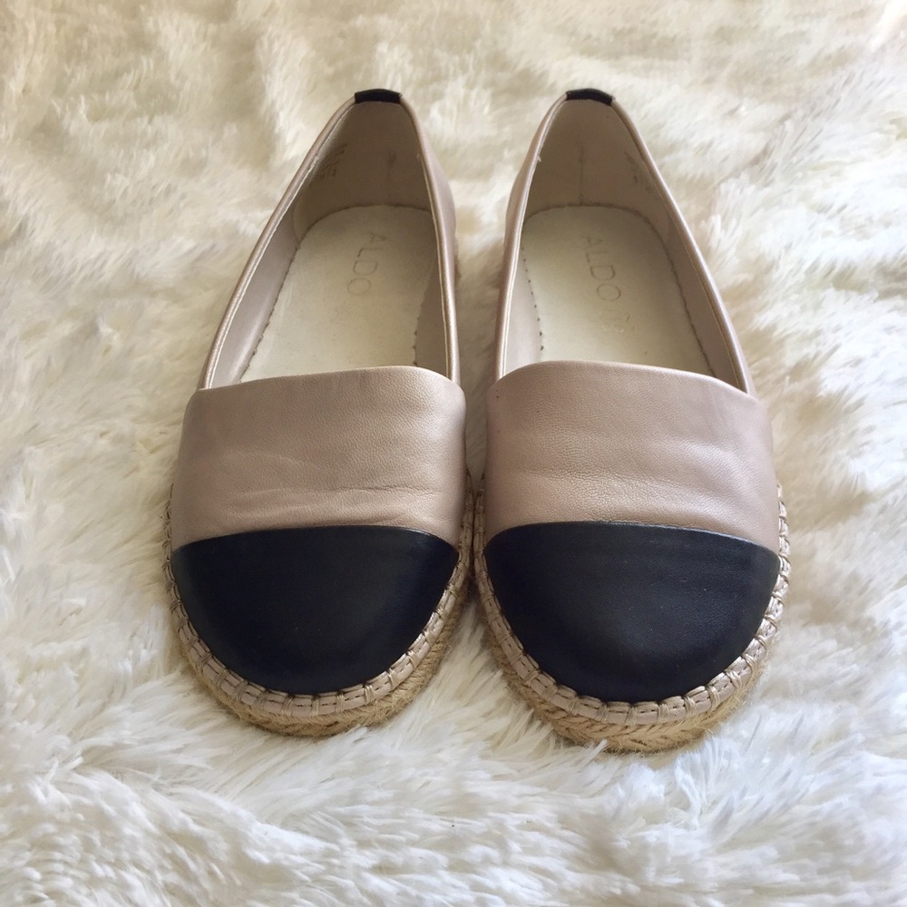 ALDO Oliawiel Espadrille Flats (Nude and Black)