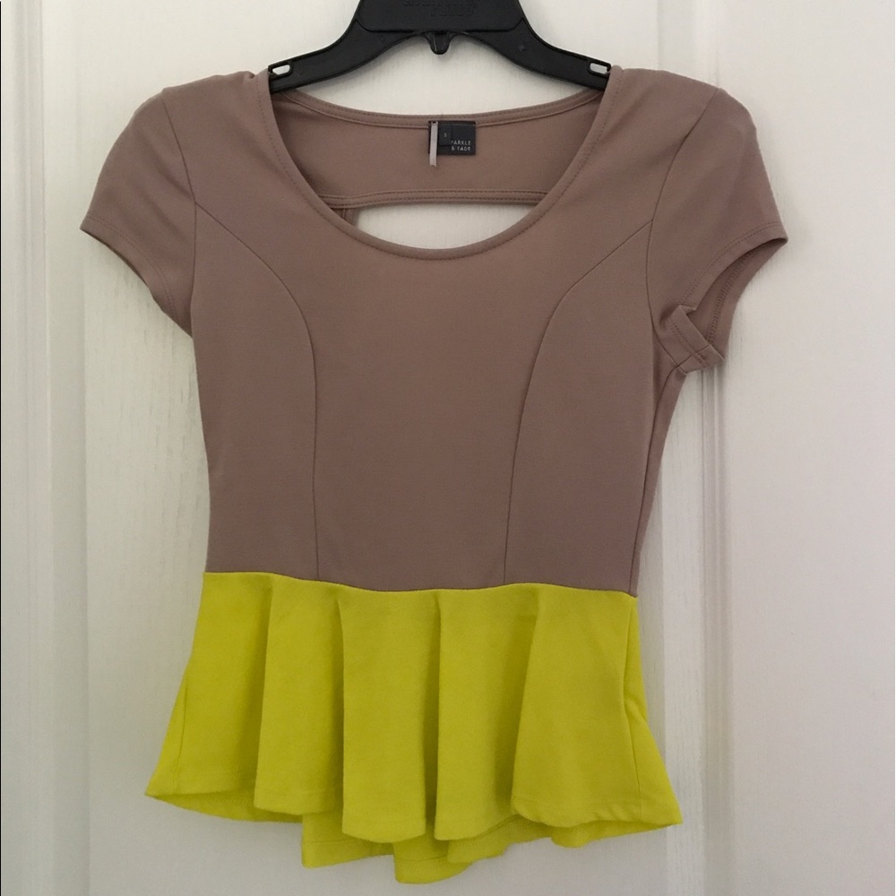 NEW Urban Outfitters Sparkle and Fade Peplum Shirt