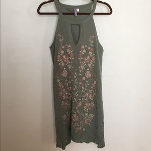 Francesca's Boutique Nature Green Flower Dress
