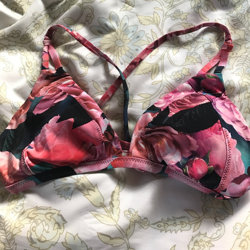 Lululemon floral bikini top.