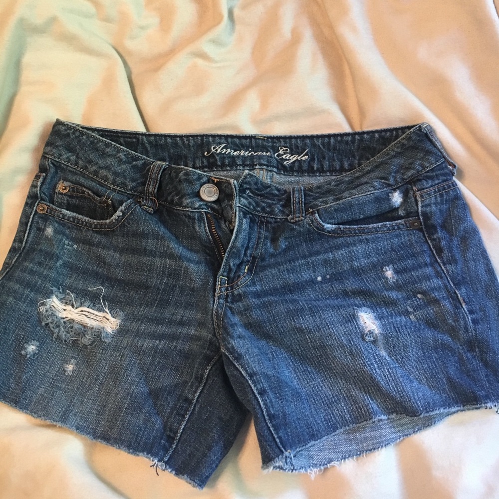 Blue jean cut off shorts
