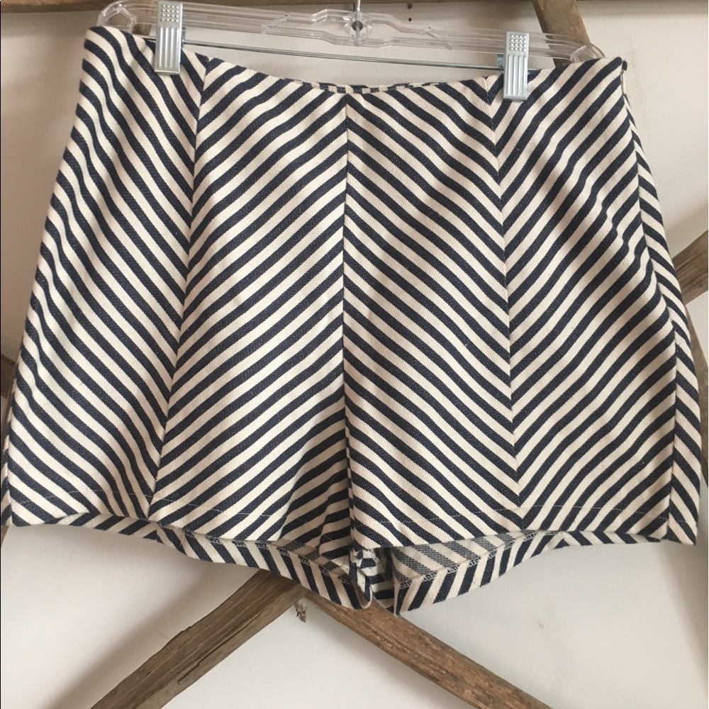 Navy and white high waisted shorts