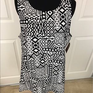 Black and white patterned tank top.