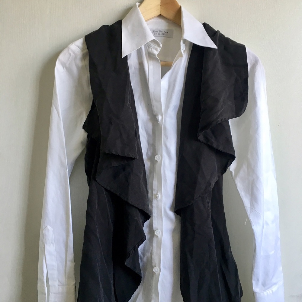 Bundle white shirt and black vest.