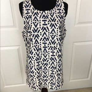 A cream and blue nice tank top