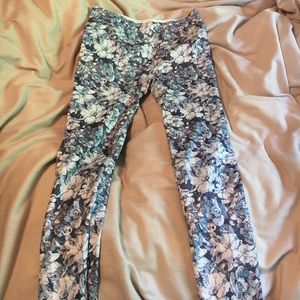 Flower spandex leggings