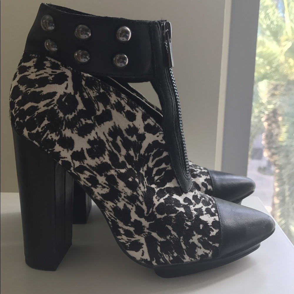 Pony hair platform bootie
