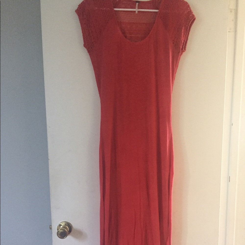 Free people orange knit maxi