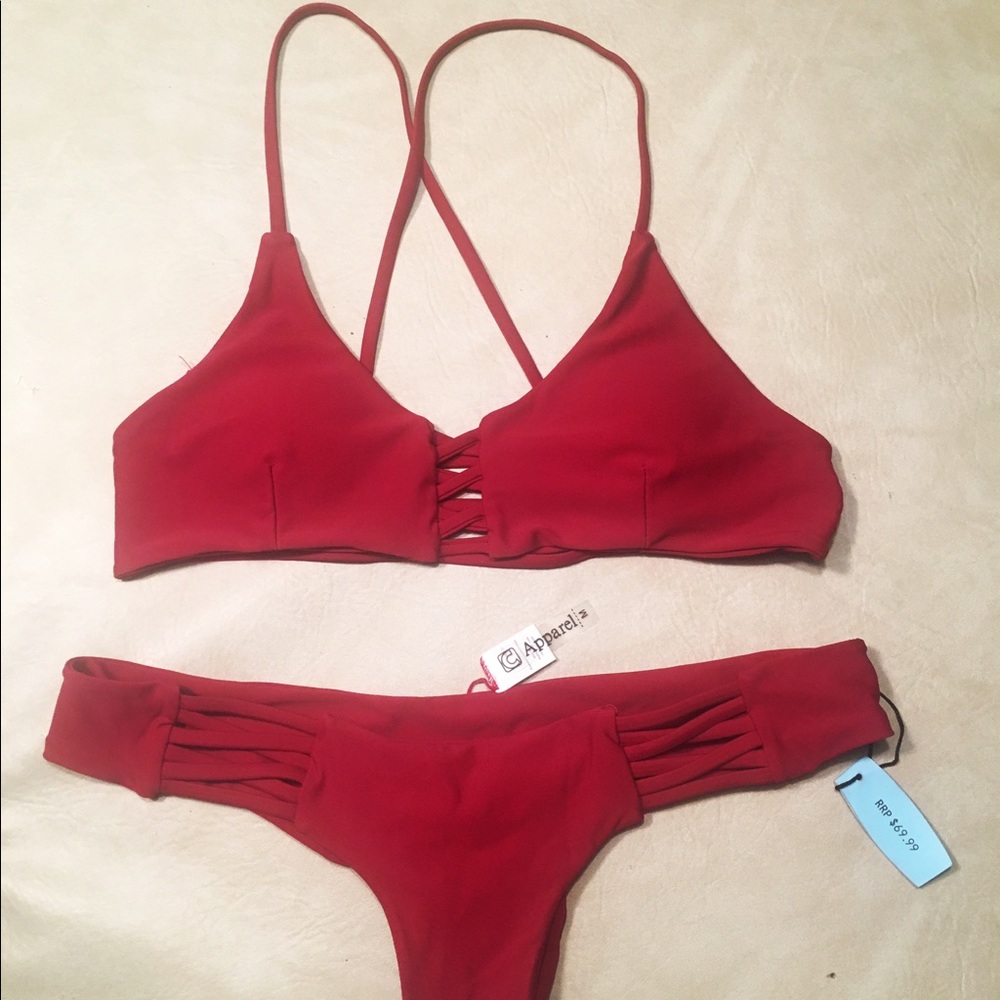Red Strappy Bikini