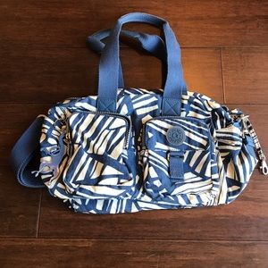 Kipling Blue & White Stripe Bag