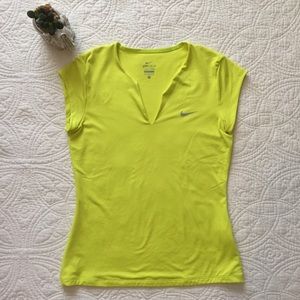 Nike Dry-Fit neon yellow exercise shirt