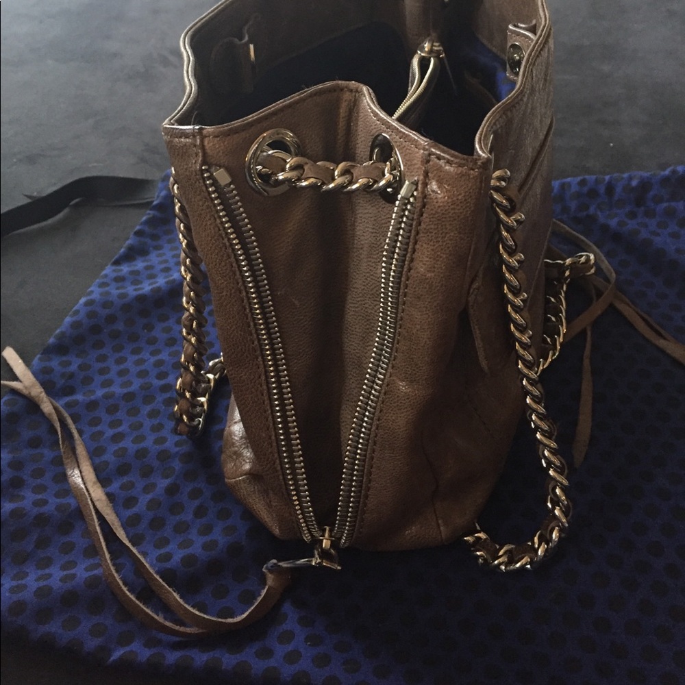 Rebecca Minkoff gray distressed leather Swing bag